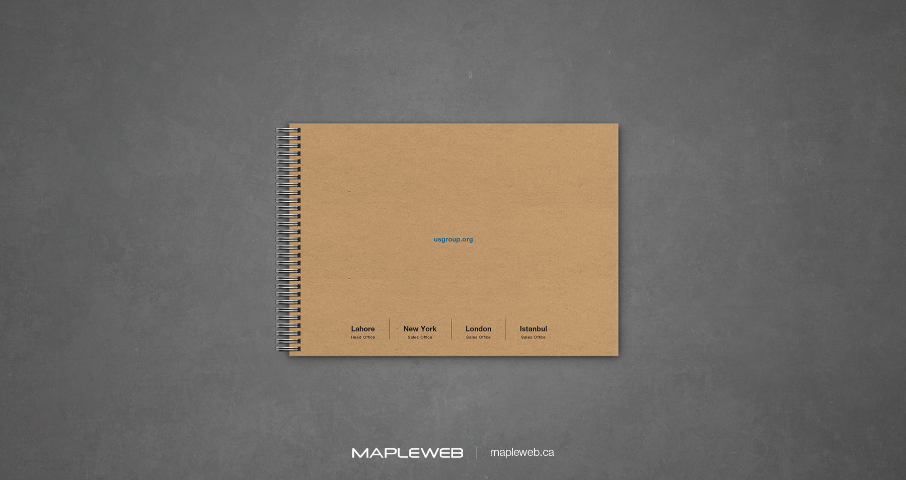 Us Group Ring Book Back Page Brand design by Mapleweb